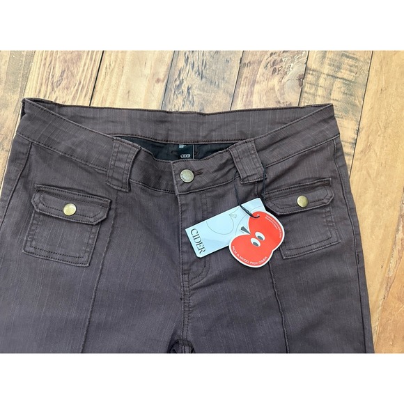 #12 NWT! Women's Heathered Brown Twill Bootcut Pants by Cider, Sz: L - Picture 5 of 5